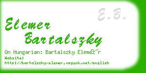 elemer bartalszky business card